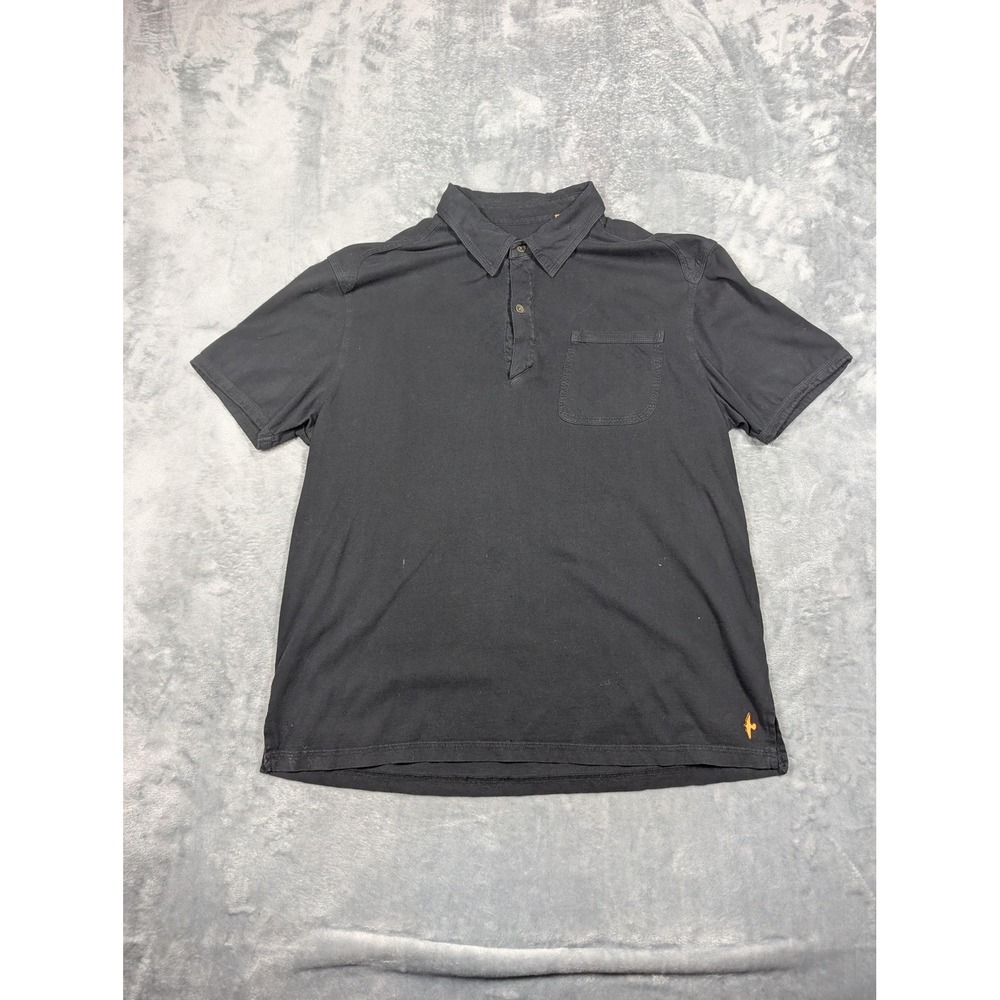 Robert Comstock Polo Shirt Mens Large Black Solid Knit Casual Short Sleeve